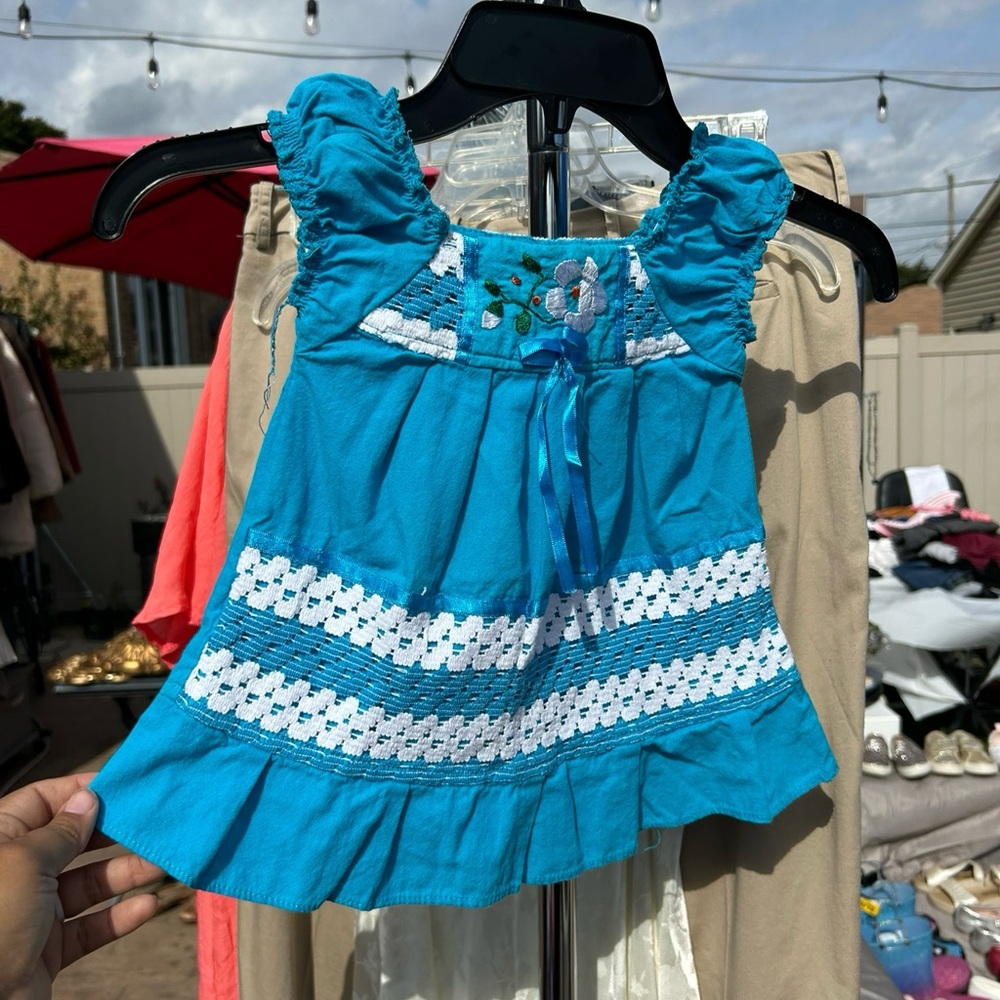 Blue Floral Mexican Kids dress